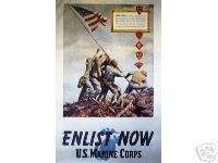 Vintage Marine Corps Poster WW 2  