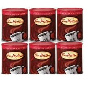  6 Pack Tim Hortons Freshly Sealed Fine Grind Cans Coffee 