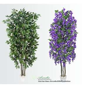  TWO Artificial Trees   7 Very Full Ficus + 6.5 Wisteria 