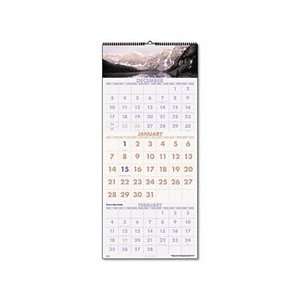   Landscape Monthly Wall Calendar, Three Months per Page