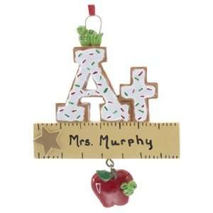  Personalized A+ Teacher Christmas Ornament