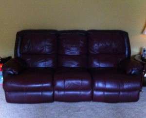 Dual Recliner Leather Couch  