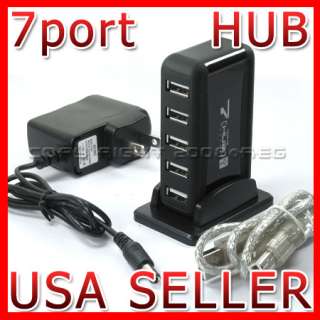 PORT USB HIGH SPEED HUB POWERED+AC ADAPTER CABLE CLIP  