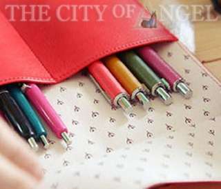 Café MonBlanc 4 colors Leather Wrap Roll Up Pen Pencil Cosmetic Case 