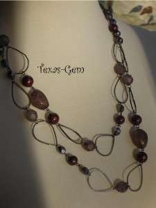 Premier Designs jewelry RHAPSODY necklace HEMATITE PURPLE beads 48 