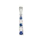 Lab Created Sapphire Charm. 10K White Gold