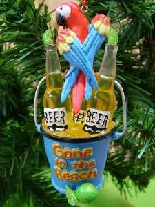 New Beer Beach Bucket Parrot Lime Party Drink Ornament  