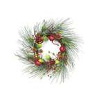  Brites Red & Green Jingle Bell Glitter Artificial Wreaths 21  Unlit