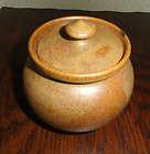 VINTAGE W.J. GORDY HAND MADE LITTLE BROWN CROCK WITH LID SIGNED