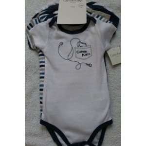   White, Blue & Grey Prints ~ Infant Bodysuit Onesies 3 6 Months Baby