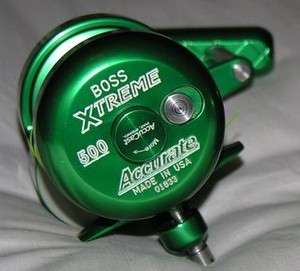 RARE ACCURATE BOSS EXTREME BX2 500 2 SPEED (Green) FISHING REEL  