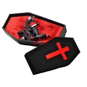   Red Cast Iron Liner Tattoo Machine Coffin COOL