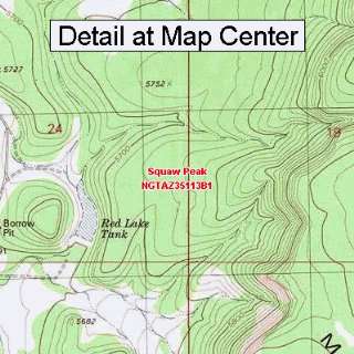   Topographic Quadrangle Map   Squaw Peak, Arizona (Folded/Waterproof