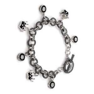   Bracelet With Crown Charms Toggle Clasp Charm Forever Jewelry