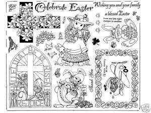 Unmounted Rubber Stamps Easter & Easter Bunnies 146  