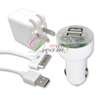 10W USB Wall Charger+Cable+Dual Port Car Charger for iPad 1/2 iPhone 4 