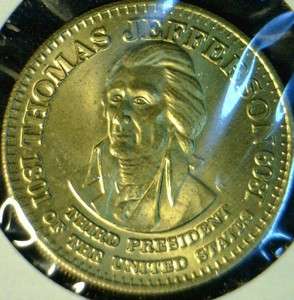 Thomas Jefferson MINT Commemorative Bronze Medal   Token   Coin  