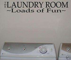 LAUNDRY ROOM LOADS OF FUN Vinyl Wall Lettering Sayings  