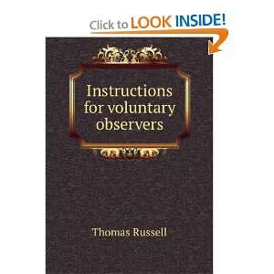   for voluntary observers Thomas Russell  Books