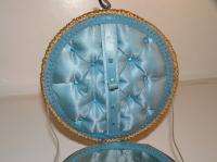 Vintage German Braided Wicker Sewing Basket  
