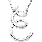   necklaces Sterling Silver E 16 Silver Fashion Script Initial Necklace