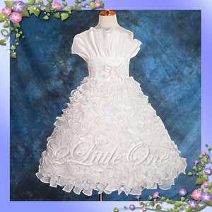 Ivory Wedding Flower Girl Pageant Party Dress Sz 3T 4T  