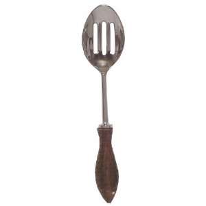  Decorative Slotted Spoon with Carved Wood Fish Handle Set 