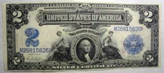 1899 $2.00 SILVER CERTIFICATE AU NICE  
