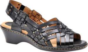 Softspots Women Hazel Black Slingback Sandals 7.5 WW  
