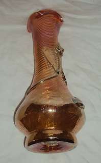 Big Carnival Glass Marigold Rose Flower Vase Very Rare  