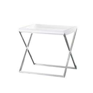   Living Maximo End Table in White Gloss MAXIMO WHT Furniture & Decor