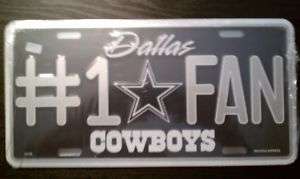Dallas Cowboys #1 Fan Metal License Plate Football  