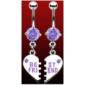  Best Friends Charm Navel Jewelry (Pair) Health & Personal 