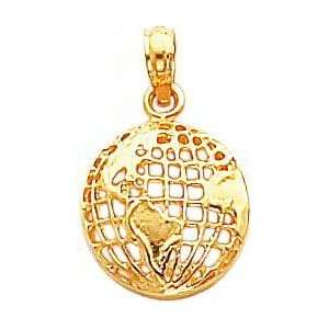 14K Gold Globe Pendant Jewelry