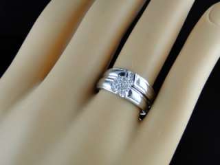   GOLD FINISH ROUND CUT DIAMOND BRIDAL ENGAGEMENT RING TRIO SET  
