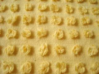 30X20 Sunshine YELLOW POPS Vintage Chenille Bedspread Popcorn Fabric 