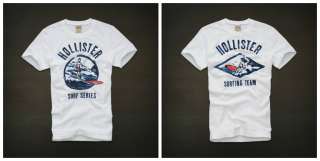 HOLLISTER Surfing Graphic T shirt Mens M, L WHITE 2011 NEW AUTHENTIC 