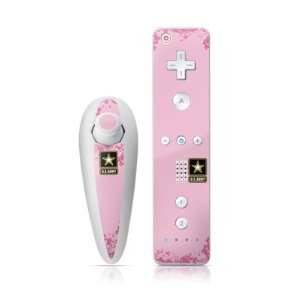  Army Pink Design Nintendo Wii Nunchuk + Remote Controller 