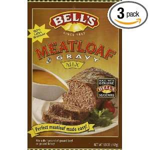 Bells Ready Mixed Meatloaf & Gravy Mix 5 Oz (Pack of 3)  