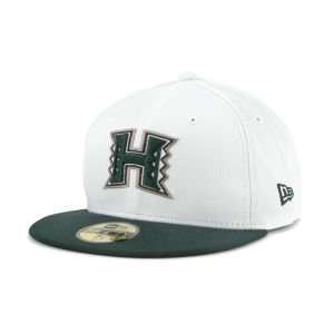  Hawaii Warriors New Era NCAA White 2 Tone 59Fifty Hat 