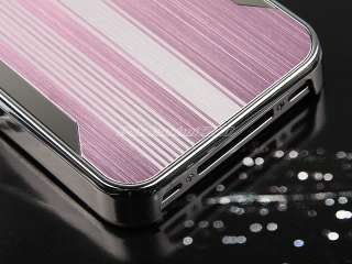 Pink Luxury Aluminum Chrome Hard Case Cover For iPhone 4 G 4S 