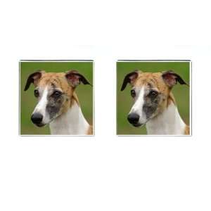 Whippet Puppy Dog 2 Square Cufflinks F0649