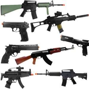  AMAZING 8 ELECTRIC POWERFUL AIRSOFT RIFLES AND PISTOLS ALL 
