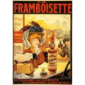  LA FRAMBOISETTE GIRL DRINK WINE FRENCH SMALL VINTAGE 