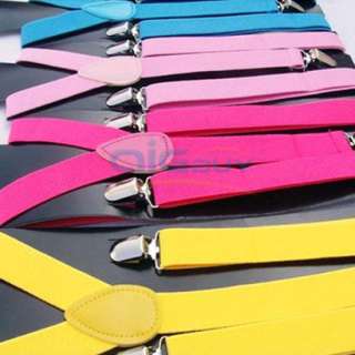 Adjustable Braces Suspenders Unisex Neon Glitter Plain  