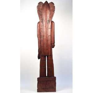  6.5 Foot Solid Wood Cigar Store Indian   Stained