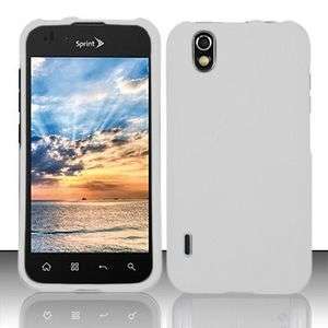 Sprint Boost Mobile LG LS855/Marquee Rubber Coated WHITE Snap On Case 
