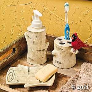   WITH RED CARDINALS BATHROOM TOOTHBRUSH HOLDER ACCESSORY SET NEW  