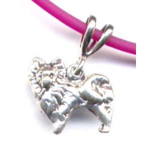  18 Fuschia Pomeranian Necklace Sterling Silver Jewelry 