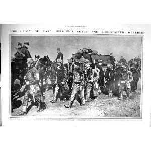 1914 WAR BELGIUM SOLDIERS HORSES YSER SHIPS HUDSON 